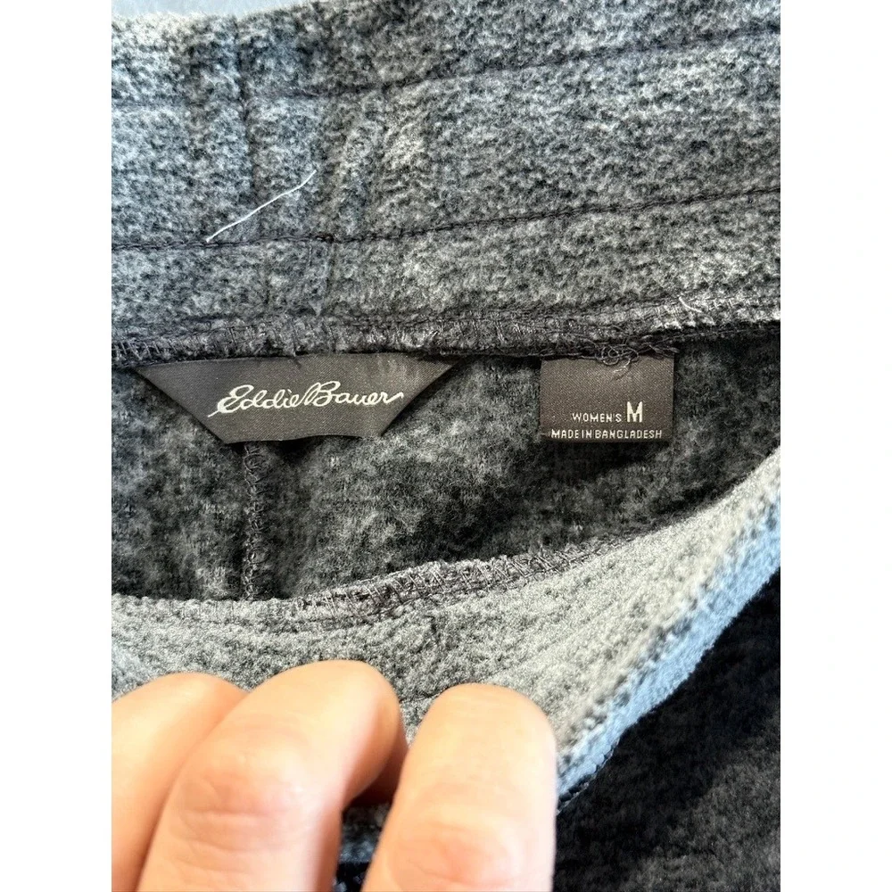Eddie Bauer Fleece Joggers Mens M Gray Elastic Drawstring Sweatpants D3159589